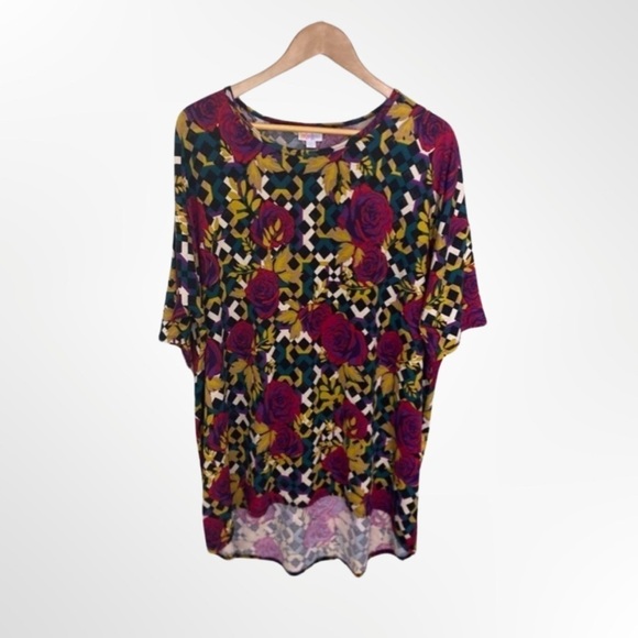 LuLaRoe Irma Multi-Colored Floral Tunic Top Size 2XL - Picture 1 of 5